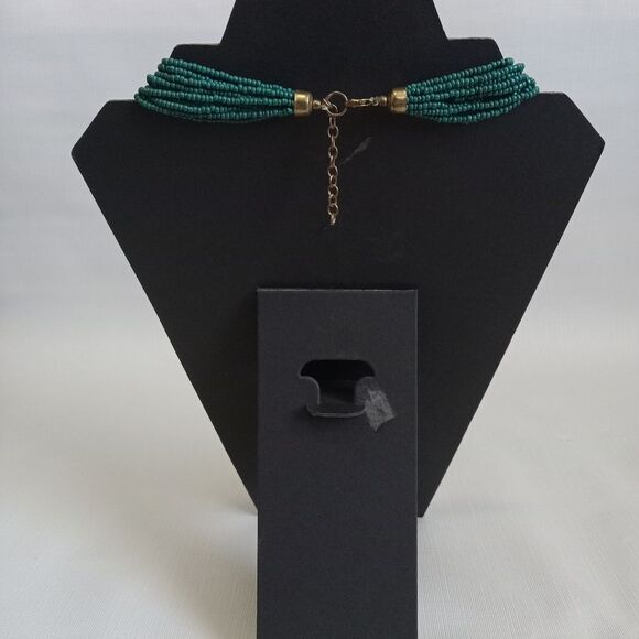 Colorful Seed Beaded Multicolored Multi Strand Layered Statement Boho Necklace - Picture 2 of 9